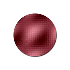 Red Triangulate Rubber Coaster (round)  by jumpercat