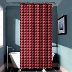 Red Triangulate Shower Curtain 36  X 72  (stall)  by jumpercat