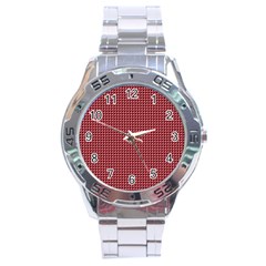 Red Triangulate Stainless Steel Analogue Watch by jumpercat