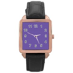 Purple Triangulate Rose Gold Leather Watch  by jumpercat