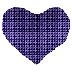 Purple Triangulate Large 19  Premium Flano Heart Shape Cushions by jumpercat