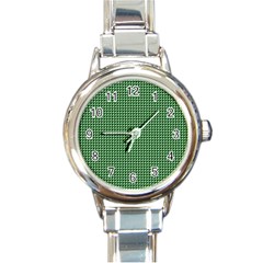 Green Triangulate Round Italian Charm Watch by jumpercat