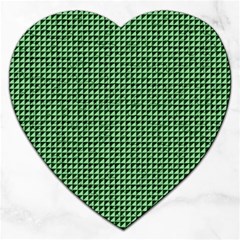 Green Triangulate Jigsaw Puzzle (heart) by jumpercat