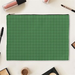 Green Triangulate Cosmetic Bag (xl) by jumpercat