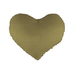 Ocre Triangulate Standard 16  Premium Flano Heart Shape Cushions by jumpercat