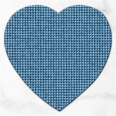 Blue Triangulate Jigsaw Puzzle (heart) by jumpercat