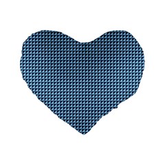 Blue Triangulate Standard 16  Premium Heart Shape Cushions by jumpercat