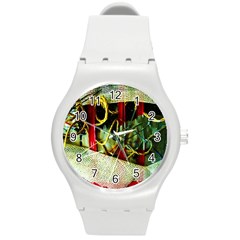 Hidden Strings Of Purity 13 Round Plastic Sport Watch (m) by bestdesignintheworld