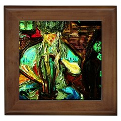 Girl In A Bar Framed Tiles by bestdesignintheworld