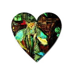 Girl In A Bar Heart Magnet by bestdesignintheworld