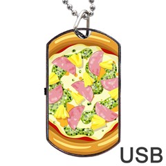 Pizza Clip Art Dog Tag Usb Flash (two Sides) by Sapixe