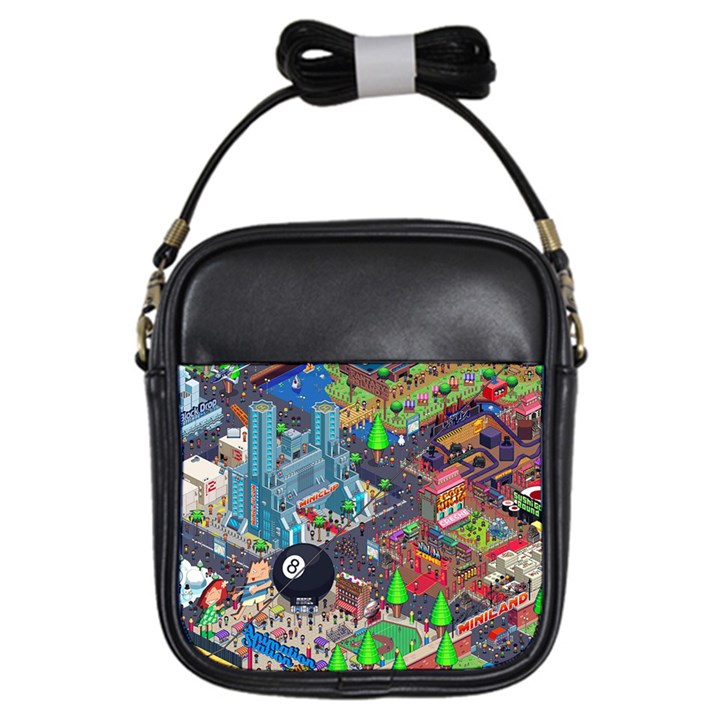 Pixel Art City Girls Sling Bags