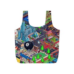 Pixel Art City Full Print Recycle Bags (s)  by Sapixe