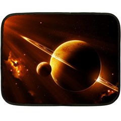 Planets Space Fleece Blanket (mini) by Sapixe