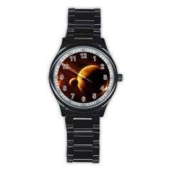 Planets Space Stainless Steel Round Watch