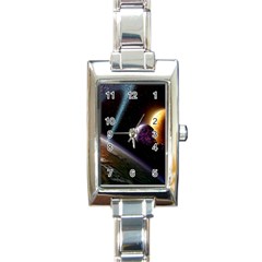 Planets In Space Rectangle Italian Charm Watch by Sapixe