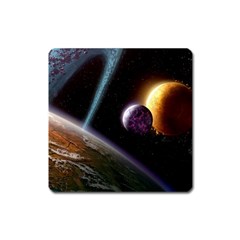 Planets In Space Square Magnet by Sapixe