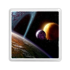 Planets In Space Memory Card Reader (square)  by Sapixe