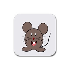 Raton Mouse Christmas Xmas Stuffed Animal Rubber Coaster (square)  by Sapixe