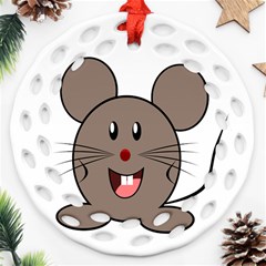 Raton Mouse Christmas Xmas Stuffed Animal Round Filigree Ornament (two Sides) by Sapixe