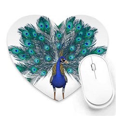 Peacock Bird Peacock Feathers Heart Mousepads by Sapixe