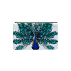 Peacock Bird Peacock Feathers Cosmetic Bag (small)  by Sapixe