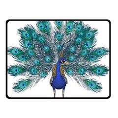 Peacock Bird Peacock Feathers Double Sided Fleece Blanket (small)  by Sapixe