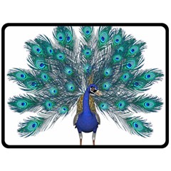 Peacock Bird Peacock Feathers Double Sided Fleece Blanket (large)  by Sapixe