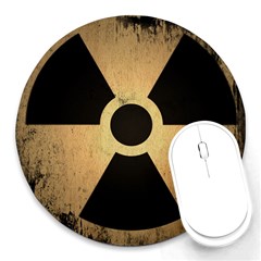 Radioactive Warning Signs Hazard Round Mousepads by Sapixe