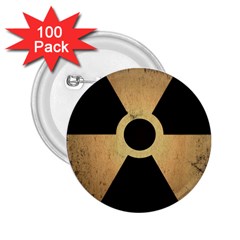 Radioactive Warning Signs Hazard 2 25  Buttons (100 Pack)  by Sapixe