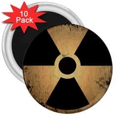 Radioactive Warning Signs Hazard 3  Magnets (10 Pack)  by Sapixe