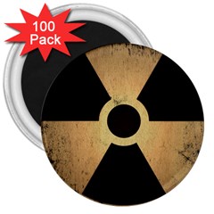 Radioactive Warning Signs Hazard 3  Magnets (100 Pack) by Sapixe