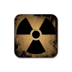 Radioactive Warning Signs Hazard Rubber Coaster (square)  by Sapixe