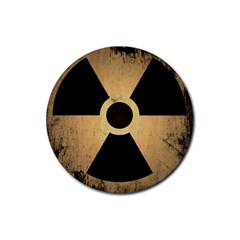 Radioactive Warning Signs Hazard Rubber Coaster (round)  by Sapixe