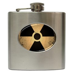 Radioactive Warning Signs Hazard Hip Flask (6 Oz) by Sapixe