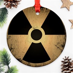 Radioactive Warning Signs Hazard Round Ornament (two Sides) by Sapixe