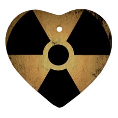 Radioactive Warning Signs Hazard Heart Ornament (two Sides) by Sapixe