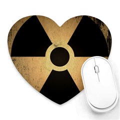 Radioactive Warning Signs Hazard Heart Mousepads by Sapixe