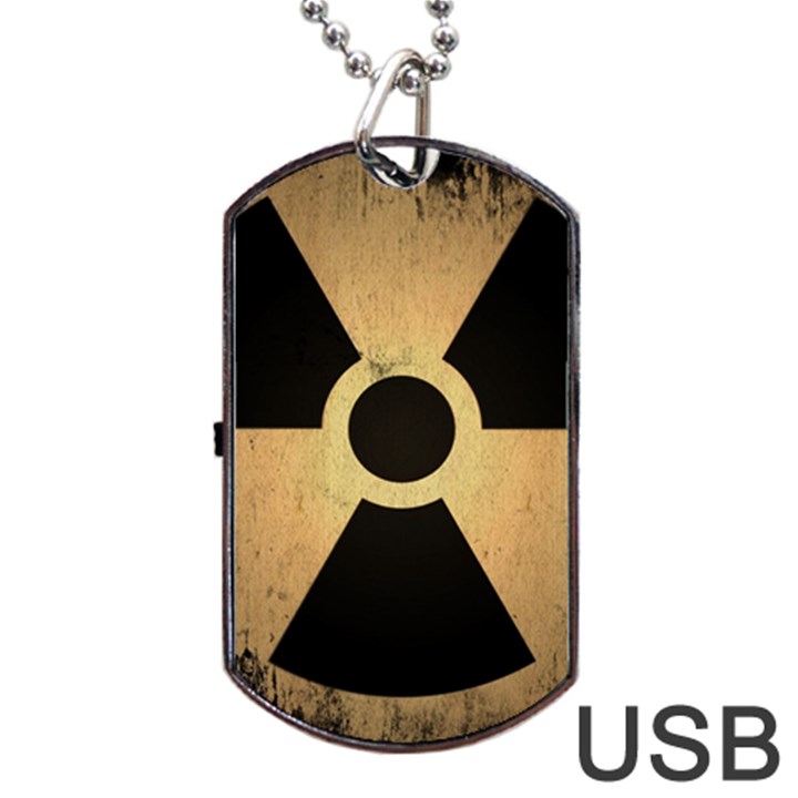 Radioactive Warning Signs Hazard Dog Tag USB Flash (One Side)