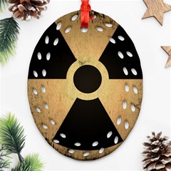 Radioactive Warning Signs Hazard Ornament (oval Filigree) by Sapixe