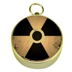 Radioactive Warning Signs Hazard Gold Compasses by Sapixe