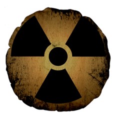 Radioactive Warning Signs Hazard Large 18  Premium Flano Round Cushions by Sapixe