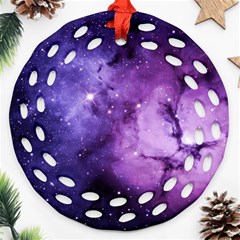 Purple Space Round Filigree Ornament (two Sides) by Sapixe