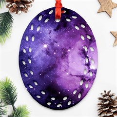 Purple Space Oval Filigree Ornament (two Sides) by Sapixe