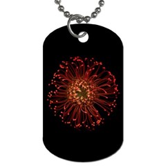 Red Flower Blooming In The Dark Dog Tag (one Side) by Sapixe