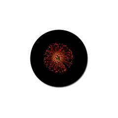 Red Flower Blooming In The Dark Golf Ball Marker by Sapixe