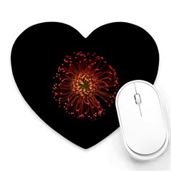 Red Flower Blooming In The Dark Heart Mousepads by Sapixe