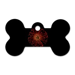 Red Flower Blooming In The Dark Dog Tag Bone (one Side) by Sapixe