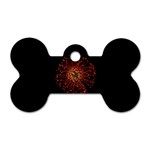 Red Flower Blooming In The Dark Dog Tag Bone (Two Sides) Front