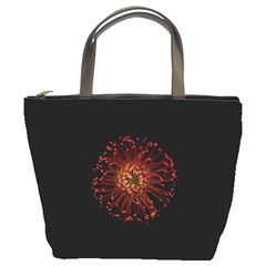 Red Flower Blooming In The Dark Bucket Bags by Sapixe